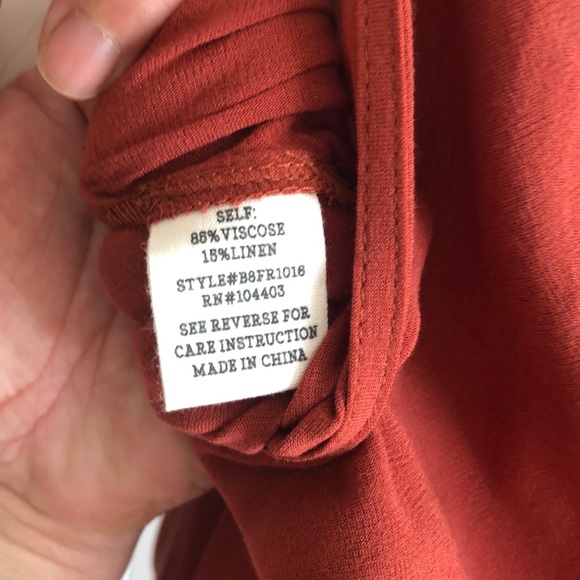 Brick rust orange red sleeveless deep v jumpsuit - Picture 8 of 8